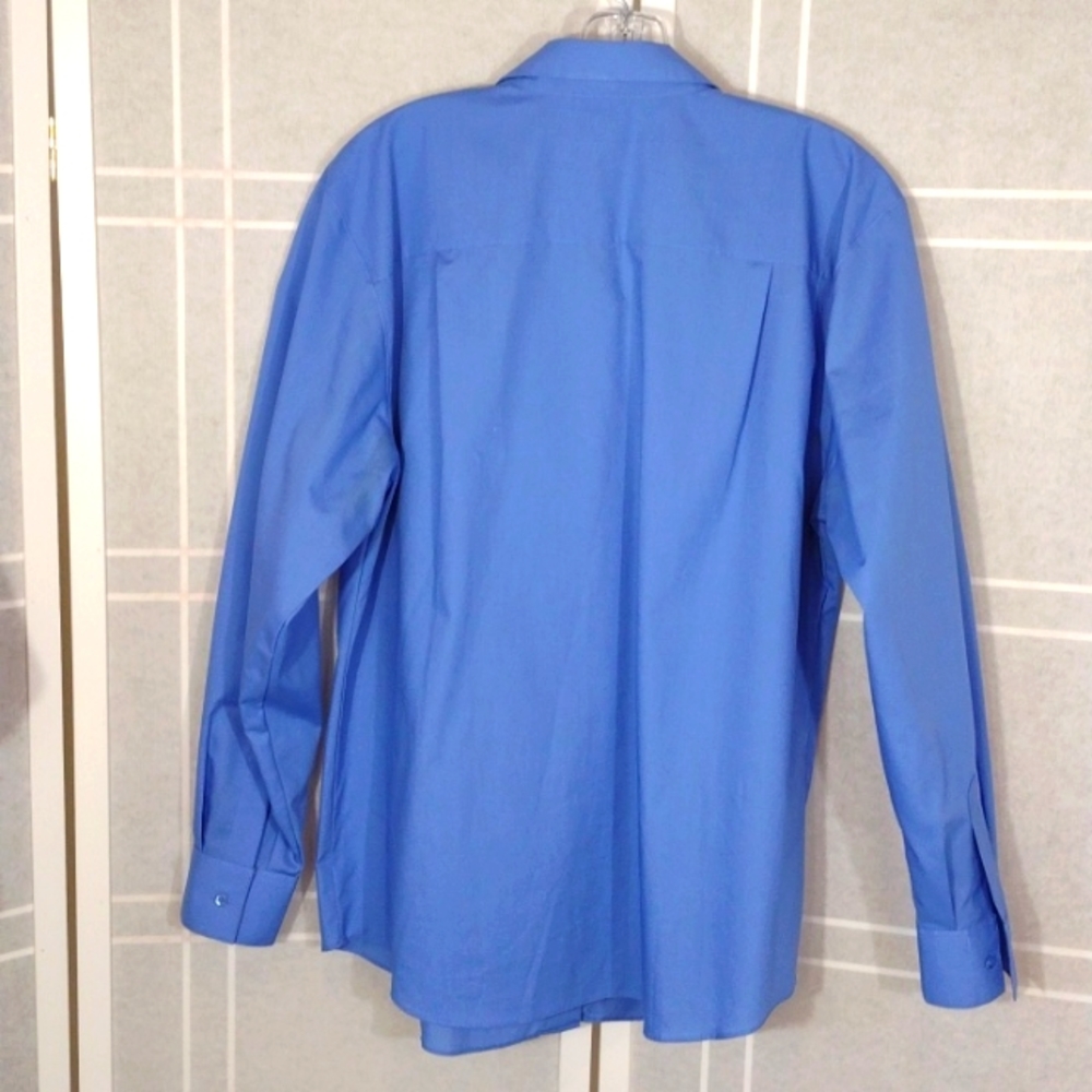 Foxcroft wrinkle-free blue button-down tunic 14 - Picture 4 of 6